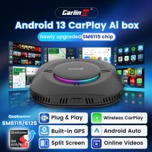 Carlinkit Android 13 TV-Box Carplay Android Auto 8-Kern verkabelt mit kabellosem Adapter für Netflix Spotify Youtube Autozubehör