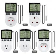 Termostat gniazda czasowego Cyfrowy regulator temperatury Wtyczka EU/AU/US/FR/UK Gniazdo z wyłącznikiem czasowym Ogrzewanie Chłodzenie AC 110 V ~ 230 V
