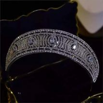 Luxus Blumen Kristall Hochzeit Kronen Zirkonia Tiaras Handgemachte CZ Braut Kopfschmuck Diademe Geburtstag Party Haar Zubehör