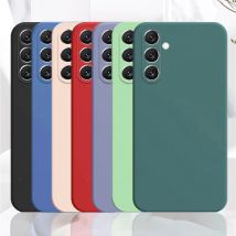 Stoßfeste flüssige Silikon-Handyhülle für Samsung Galaxy S24 S25 S21 S22 S23 FE S 25-Kante 24 Plus Ultradünne matte Abdeckung Fundas