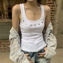 Lucyever amerikanische Vintage Streetwear y2k Weste Frauen Sommer schlanke ärmellose schwarz weiß Camis weibliche lässige Strand kurze Panzer Top