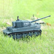1/72 RTR RC Tank German Tiger Battle Tank Turret 360°Rotation Mini Painted and Assembled Shooting Sound Toy Model Gifts