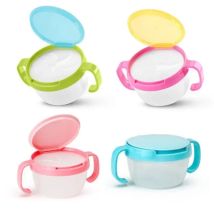 Auslaufsichere Kekse Container Box Snacks Aufbewahrungsbox Baby Kinder Kunststoff Snack Catcher Doppelgriff Snack Tasse Glas Schüssel