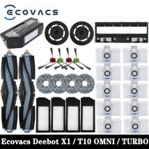 Ecovacs Deebot X1/ T10 OMNI / TURBO Zubehör Roboter Staubsauger Teile Mopp Staubbeutel Hepa-Filter Hauptseitenbürste Mülleimer
