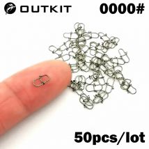 OUTKIT 50 sztuk Pin ze stali nierdzewnej obrotowe akcesoria wędkarskie złącze przynęta klip krętliki