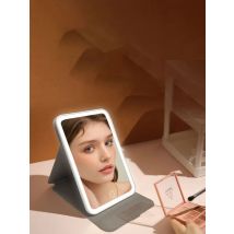 Portable LED Makeup Vanity Mirror For Travel With 3-Color LED Light 360 Degrees Adjustable Mirror With USB Rechargeable Battery