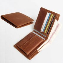 NUOVO portafoglio da uomo in pelle Crazy Horse portamonete e porta carte portamonete sottili per uomo portamonete da uomo in vera pelle di vacchetta