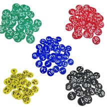 100 Stück Kunststoff-ID-Nummernschilder, runde ID-Nummernetiketten, Tür für Schlüsselanhänger, 1–100 farbige Nummernschilder,