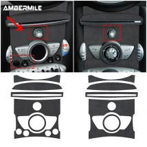 Amber mile für Mini Cooper Clubman R55 R56 R57 Zubehör Auto Zentral steuer knopf Panel Abdeckung Aufkleber Innen verkleidung Italien Wildleder