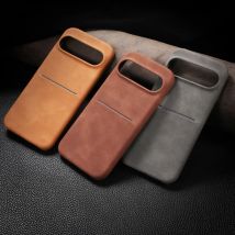 Luxus einfarbig matt Leder Brieftasche Kartens teck platz Haut Textur Handy hülle für Google Pixel 9 Pro XL 8 8a Pro Stoßstange Rückseite