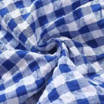 Laxsesu 2025 Fall New Style Women's Fashionable Loose-Fit V-Neck Pullover Three-Quarter Sleeve Cotton Plaid Dress