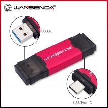 WANSENDA USB-Flash-Laufwerk 2 IN 1 TYP C & USB 3.0 Pen Drive 512 GB 256 GB 128 GB 64 GB 32 GB Hochgeschwindigkeits-TYPE-C Memory Stick Thumbdrive