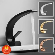 Rubinetto per lavabo Tuqiu miscelatore per bagno moderno rubinetto per lavabo nero/oro rubinetto a cascata caldo e freddo monocomando