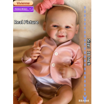 18 Zoll große Reborn-Babypuppe Vivienne, handgefertigt, weiche Haptik, Neugeborenen-Puppe, als Geburtstagsgeschenk geeignet.