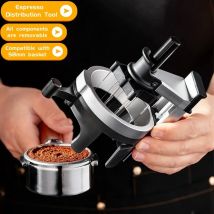 58 mm langlebiges und austauschbares Espresso-WDT-Verteilungswerkzeug, 12 Nadeln Espressorrührer, Barista-Werkzeuge mit einstellbarer Nadeltiefe