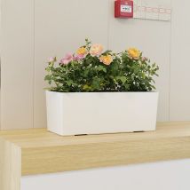 Maceta de autorriego con indicador de nivel de agua, contenedor de plantación de bonsái grande Rectangular para el hogar, jardín y oficina