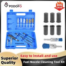 Podofo 19Pcs Diesel Injector Seat & Port Cleaning Tool Set Injector Seat Cleaning Set Cleaning Diesel Injectors Cleaner Tool