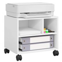 WOLTU Supporto per stampante mobile Unità di archiviazione di file con 3 scomparti aperti Carrello rimovibile 40x30x35 cm per studio in ufficio