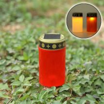 Candele elettroniche solari Tea Light Grave Cimitero Rituale Illuminazione da prato per Holloween Decorazioni per feste Puntelli Lampada da esterno
