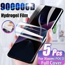 5Pcs HD Hydrogel Film Für Xiaomi POCO X7 F6 F5 X5 X6 X3 Pro NFC Screen Protector poco X4 m5S M4 M6 F4 F3 GT x7 pro 5G Nicht Glas