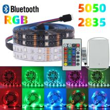 3AA Battery 5V RGB LED Strip 2835 5050SMD Bluetooth Flexible Lamp Tape Ribbon DIY TV BackLight With 24K IR Remote Control