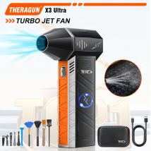 X3Ultra Turbo Jet Fan, mini palmare 180000   Potente collettore di polveri ad aria compressa RPM alto con batteria di alimentazione da 10.000 mAh-THERAGUN