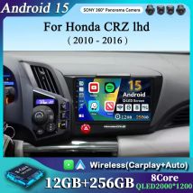 Android 15 Für Honda CRZ lhd 2010-2016 Auto Radio BT Stereo Keine 2din Video Drahtlose Carplay Auto ADAS multimedia 4G Player DSP