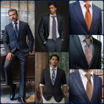 Hot Luxury Extra Long Blue Men's Necktie 160cm 63" Wedding Ties for Navy Floral Christmas Gift Dropshipping