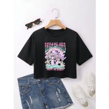 Baumwolle Frauen Ernte T-Shirts Traumland Pilze druckt T-Shirts O-Ausschnitt kurze Ärmel lose Kleidung Sommer Mode weibliche Tops