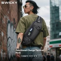 Neue Schulter Umhängetasche Herren Brust Tasche Reise Pendeln Radfahren Griff Tasche Telefon Beutel Trocken-nass Trennung Magnetische Snap strap