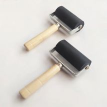 1Pc 6cm Printmaking Roller Wooden Handle Rubber Roller Brayer, Children Drawing Art Stamping Tools Ink Painting Rollers, baren
