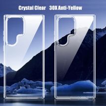 Kristall klare Handy hülle für Samsung Galaxy S24 S23 22 Ultra Plus Mobile Cover transparente Hüllen Soft Bumper Hard PC Slim Cover
