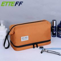 Wasserdichter hängender Reise-Kulturbeutel – Trocken-/Nassfächer, Stahldrahtrahmen und Eisenhalterung, leicht für Fitnessstudio/Camping (235 g)