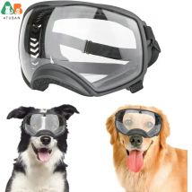 ATUBAN Klar Hund Brille Medium Large Hund Sport Sonnenbrille UV Schutz Weiche Pet Brille Tiefe Gummiaugenmuscheln Nebel/Winddicht für hunde