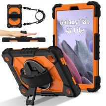 Per Samsung Galaxy Tab A7 Lite 8.7" SM-T225 T220 Custodia protettiva resistente agli urti 360 °   Guscio della staffa della maniglia della cinghia rotante