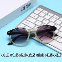Fashion Unisex Round Reading Sunglasses Women Men Gradient Hyperopia Computer Presbyopia Reading Glasses Diopters +1.0 to +4.0