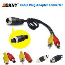 QXNY 4Pin Aviation Head Stecker/Buchse auf RCA AV/Buchse DC Mehrere Kabel Stecker Adapter Konverter für Auto Hinten Kamera Monitor
