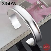 ZDADAN Offenes Manschettenarmband aus 925er-Sterlingsilber für Damen und Herren, Paar, Modeschmuck, Geschenk