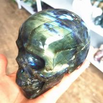 Kristall Schädel Natürliche Labradorit Quarz Edelstein Cranium Reiki Healing Dekoration 500-1,7 kg