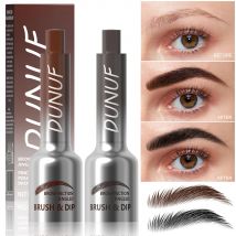 DUNUF 3D Dye Eyebrow Pencil Anti-smudge Waterproof Long Lasting Black Brown Large Brush Natural Wild Eyebrow Enhancers Cream