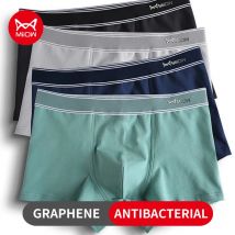 MiiOW 3 pezzi di cotone mutandine da uomo biancheria intima da uomo traspirante uomo boxer grafene antibatterico mutande da uomo boxer da uomo