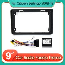 Car Radio Fascia Frame for Citroen Berlingo B9 Peugeot Partner 2008-2019 Panel Dash DVD Player Cable Canbus Adapter Fascia Kit