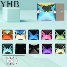 YHB Square Top Quality Cosmic Glass Crystal AB Moonlight Sewing Stones Flatback Sew on Rhinestones For Garment Clothes Bags6240