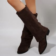Kniehohe Stiefel für Damen, Herbst 2022, modische spitze Zehenschuhe, klassische Damen-Western-Cowboystiefel, Denim-Ritterstiefel, Botas Mujer