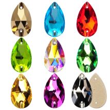 6A hochwertige Strass-Nähsteine, Tropfen-Strasssteine zum Aufnähen, flache Rückseite, Perlen für Kleid, Dekoration, Taschen, Kleidungsstücke, Schuhe