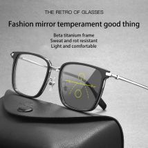 VICKI Ultraleichte Retro-Brille, schwarzer Rahmen, künstlerischer Herrenrahmen, kann individuell angepasst werden, verschreibungspflichtige Multifokus-Brille C3018F