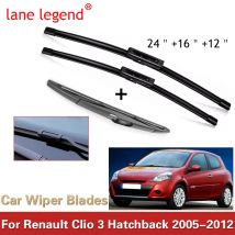 Per Renault Clio 3 III Hatchback 2005-2012 24 "+ 16" + 12 "Lame Tergicristallo Anteriore Posteriore Parabrezza Parabrezza Finestra Cutter Accessori