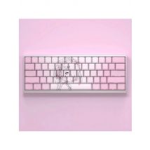 130 Key Rime Key Cap PBT Side Engraved Transparent Pink Cherry Outline Key Cap for Cherry MX 61 68 104 Mechanical Keyboard