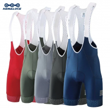 KEMALOCE, pantalones cortos con pechera para ciclismo para hombre, color azul sólido y negro, almohadilla de Gel 5D, pantalones cortos para bicicleta de montaña, bragas ajustadas transpirables para