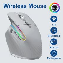 Mouse wireless multi-dispositivo Mouse Bluetooth 5.0 e 3.0 Mouse ottico portatile wireless 2.4G Mouse ergonomico per computer mano destra